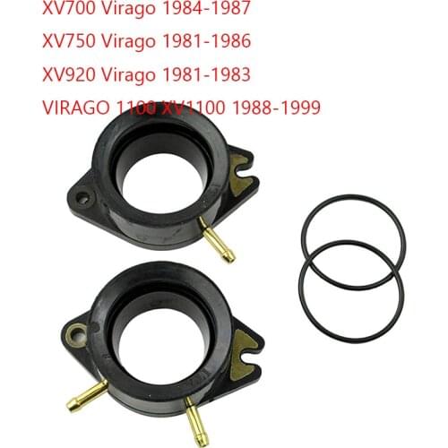 2PC Motorcycle Carburetor Carb Intake Manifold Joint Boot for Yamaha XV700 1984-1987 XV750 81-86 XV920 81-83 VIRAGO 1100 XV1100