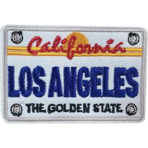 2Pcs The Golden State California Los Angeles City Iron on Patch City Sewing Applique Embroidery Badge DIY Fabric Sewing Supplies