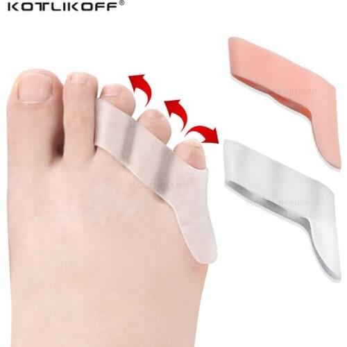 2pcs Three-hole Little Toe Separator Transparent Bunion Pain Relief Toe Straightener Protector Foot Care Tool Insert