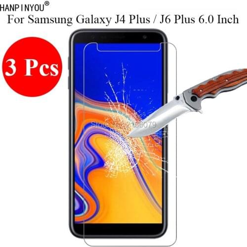 3 Pcs/Lot 9H 2.5D Tempered Glass Screen Protector For Samsung Galaxy J4 J6 Plus J415F J610F 6.0" Protective Film + Clean Tools