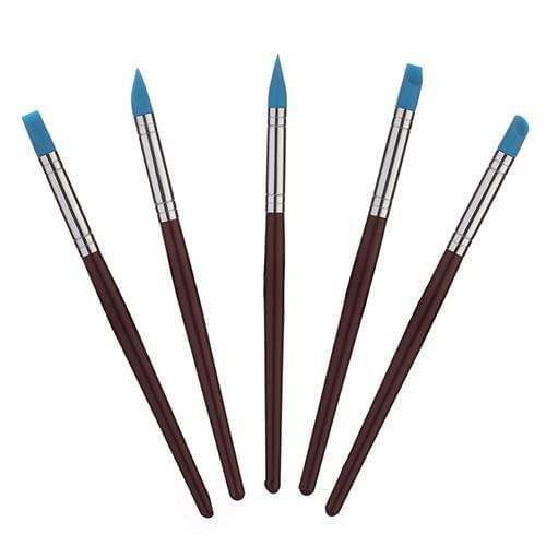 Hot 5Pcs Silicone Nail Art Sculpture Pen for Emboss Carving DIY Nail Decor Tool Set