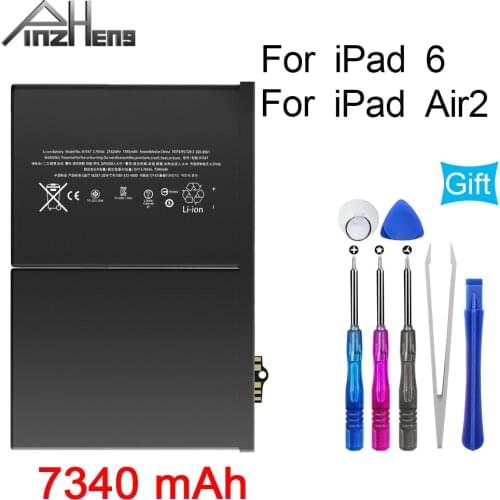 PINZHENG Tablet Battery For iPad 6 Air 2 A1547 7340 mAh Replacement Battery For iPad 6 Air 2 A1566 A1567 With Tools