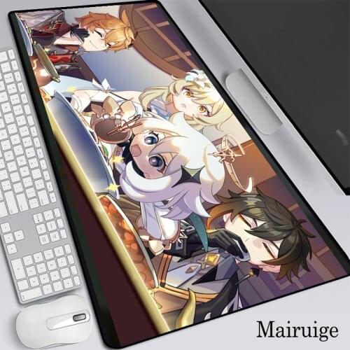 80x40cm Genshin Impact Anime Mouse Pad Room Decor Gamer Computer Keyboard Pad PC Laptop Desk Mat XXL Mousepad Gaming Accessories