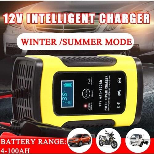 12V 6A Full Automatic Car Battery Charger Power Pulse Repair Chargers Wet Dry Lead Acid Battery Chargers Digital LCD Display