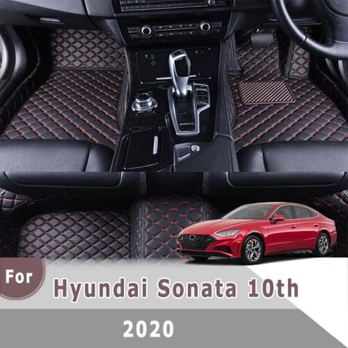 RHD Custom Car Floor Mats For Hyundai Sonata 10th 2020 Car Accessories Interior Decoration Carpet Car Styling Foot Pads Cover