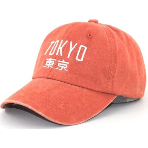 Japanese style embroidery Tokyo fashion baseball cap unisex cotton washed sports snapback hats men women hip hop dad hat new
