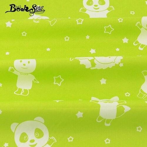 Booksew 100% Cotton Twill Fabric Sewing Cloth Cute Animal Pattern Green Home Textile Fat Quarter Baby Bedsheet Patchwork Doll