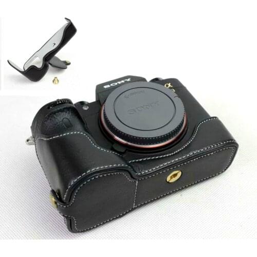 Genuine Leather case Camera bag Bottom cover Half Body set For Sony ILCE-9 A9 A7III A7M3 A7RIII A7RM3 A7MK3 With Battery Opening