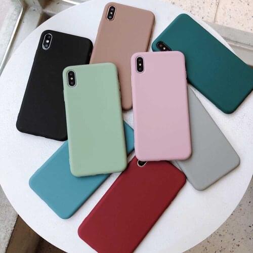 Boucho Solid Color Silicone Couples Phone Case For iPhone 6 6s 7 8 Plus 12 11 Pro MAX 12Pro Xs MAX XR X 8 plus Silicone Cover