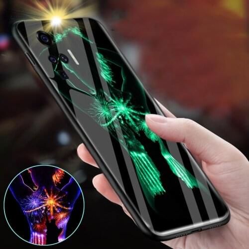 Luminous Glass Case For Vivo X21 UD X21i 3D Glow Shine Back Cover Case Coque For Vivo X27 X30 X50 Pro