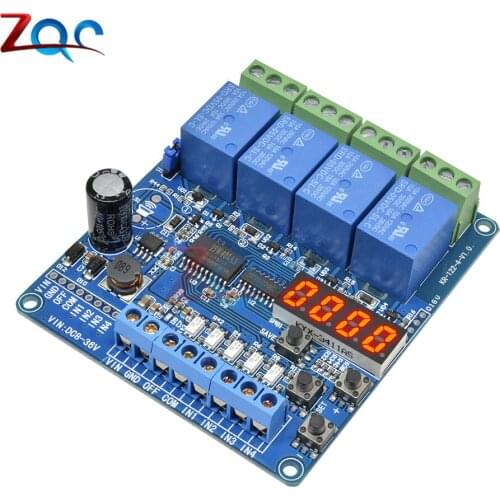 DC 8V To 36V 4 Channel Four Way Multifunction Relay Module Wide Voltage Supply Module with Optocoupler Industrial Grade 12V 24V