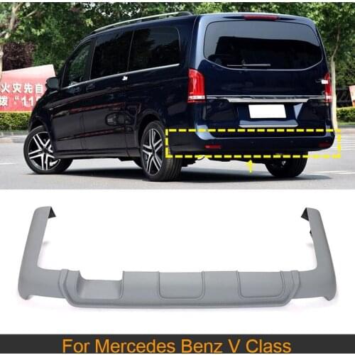 Car Rear Bumper Diffuser Lip Spoiler For Mercedes Benz V Class 2015 - 2019 Rear Bumper Diffuser Protection Guard FRP Grey