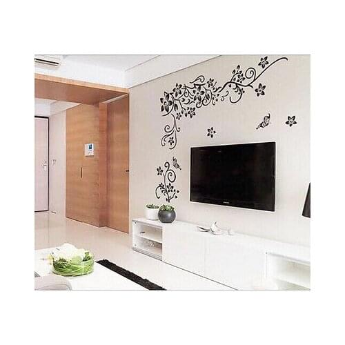 DIY Decor Black Flowers Removable Wall Stickers Wall Decals Mural Home Art Fashion Home Decor