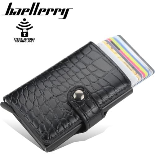 Dropshipping Rfid Anti-magnetic Card Holders Smart Wallets Men PU Leather Purse Vintage Short Women Purses Mini Money Bag