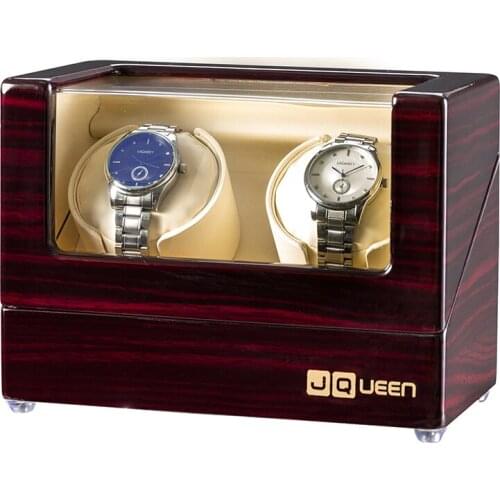 AAA Quality 5 Modes Ebony Watch Winder with Quiet Motors 2+0 Storage High Quality Beige PU leather Ultra-quiet Japanese motor