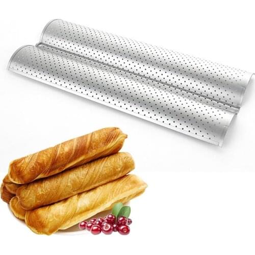 2Groove French Bread Baking Mold Rectangular Non-Stick Form Metal Dish Wave Tray Practical Cake Loaf Baguette Pans Tools Home