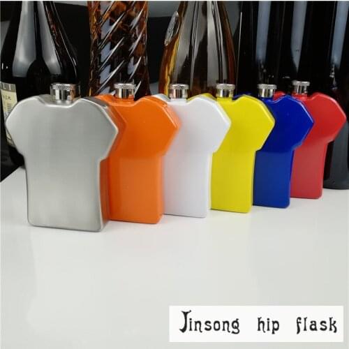 Stainless steel T-shirt hip flask color can be mixed