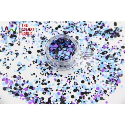 RFIP321-184 Mix Colors Dot shapes round Glitter for nail art ,nail gel,makeup and DIY decoration