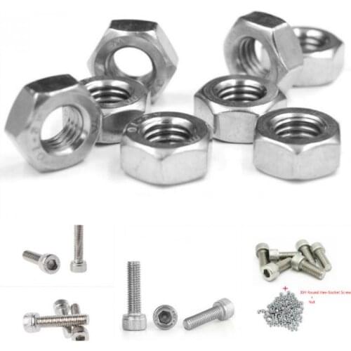 M3 Parts 304 Stainless Steel Metric Thread Hexagon Head Screw Bolt Holder Length 10-30mm 25 pcs / set