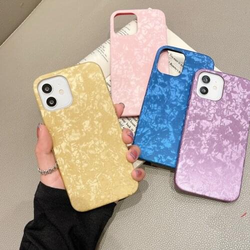 Shell Texture Pattern Silicone Soft Phone case For Iphone 12 11 Pro MAX Mini X XR XS SE 7 8 Plus Candy Gold Red Pu Leather Cover