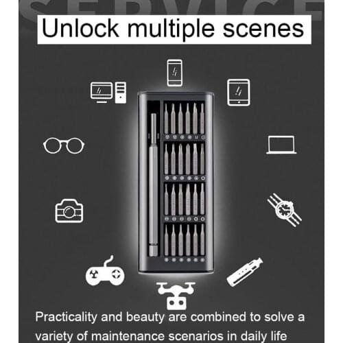 25 Pcs Screwdriver Kit Precision Magnetic Bits DIY Dismountable Screw Driver Set Mini Tool Case For Smart Home PC Phone Repair