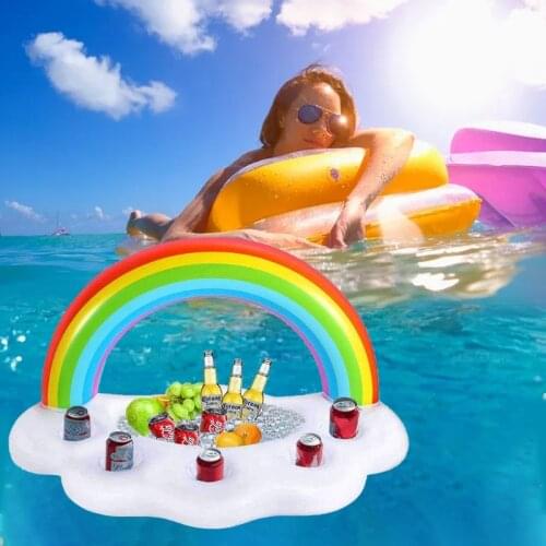 Inflatable Pool Floating Beverage Holder Water Pool Drink Holder Foldable Swimming Pool Floating Bar Kids' Party Favor S