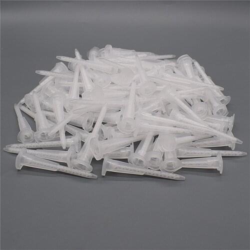 100pcs Static Mixing Nozzle Plastic Epoxy Resin Adhesives Mixing Mixer AB Glue Mixing Tube Set for 50mL Dual Cartridge Adhesives