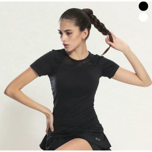 2020 New Mesh Yoga shirts Tops Sports Apparel Fitness Tanks Sport t shirt woman Gym Athletic Workout Running Clothes For Women