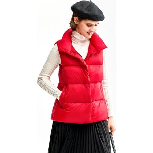 2021 Winter New Women Ultra Light 90% White Duck Down Coat Vest Female Short Puffer Jacket Waterproof Lightweight Warm Waistcoat