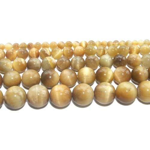 Wholesale Natural Stone Golden Tiger Eye Agates Beads 4 6 8 10 12 MM Pick Size For Jewelry Making DIY Bracelet Necklace Material