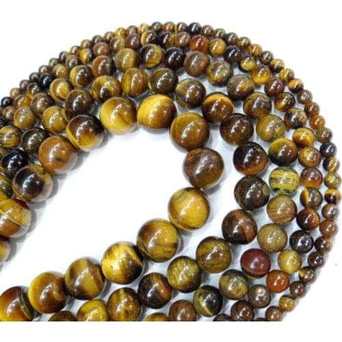 Wholesale Natural Stone Yellow Tiger Eye Agates Round Loose Beads 6 8 10 12MM Pick Size DIY Beads For Jewelry Making