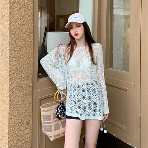 Cheap wholesale 2021 spring summer new fashion casual see through woman t-shirt lady beautiful nice women Tops female Fy1457