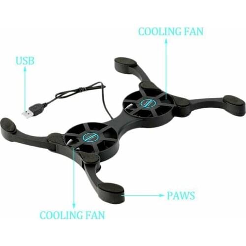 Mini Octopus Notebook Cooler Pad Quiet Stand Double Laptop Cooler For 7-15 Cooling Fans Notebook Fan Foldable inch CPU USB R0B2
