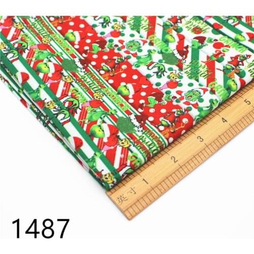 Half yard 45*140cm cartoon Christmas print polyester cotton fabric mask handmade craft 1487