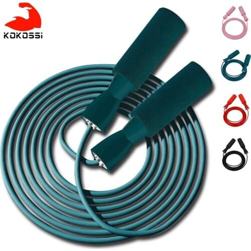 KoKossi Professional Bearing Steel Wire Jump Rope Indoor Outdoor Training Body Building Fitness Equips Non-slip Handle Skip Rope