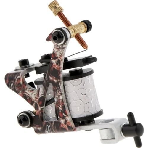 Pro Body Art Tattoo Machine Gun Shader Liner Dual 10 Wrap Coils & 3x Wrench