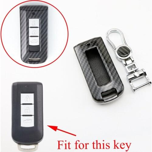 Carbon Fiber Remote 2/3/4 Buttons Key Shell Case Fob Bag Cover Fit For Mitsubishi Lancer Outlander Eclipse Galant Accessories