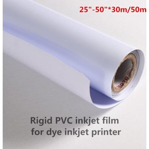 30m long roll roll up banner make Rigid PVC inkjet paper roll 25"-50" size