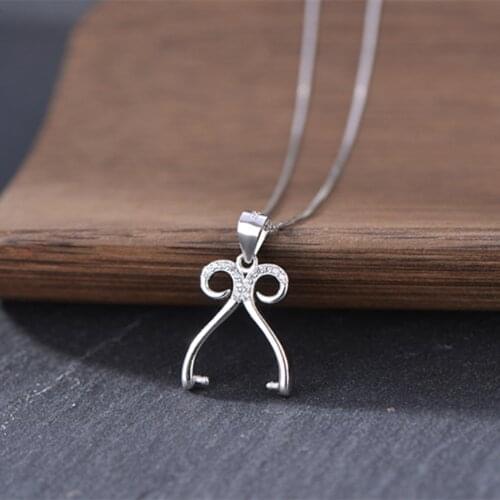 White Gold Plated 925 Silver Bail Connector Sterling Silver Pendant Pinch Bail For 10mm-11mm Round Beads P217B