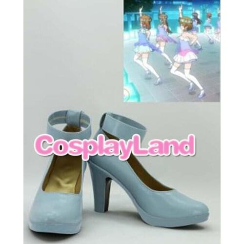 Customize Boots Love Live ! 2 Blue Women Hight Heel Cosplay Boots Cosplay Costume Anime Party Shoes