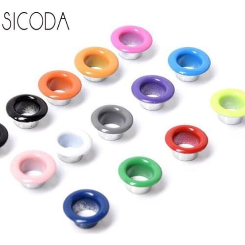 SICODA color mixed 1000pcs diy sewing rivets Metal Eyelets candy color Shoelaces eye Metal 3/4/5/6/8/10mm