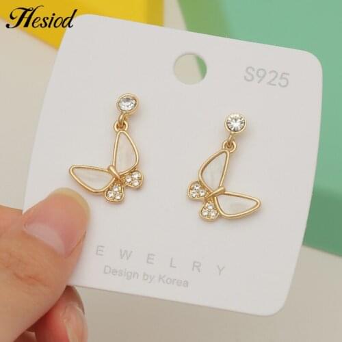 Mixed Styles Butterfly Crystal Gold Color Earrings New Fashion Metal Butterfly Insect Stud Earring For Women Bridal Jewelry Gift
