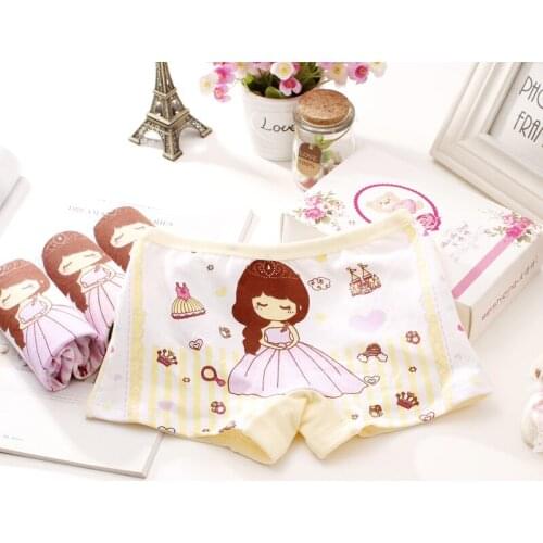 Kids Girls Boxer Shorts Children Underwear Cotton Soft Panties Baby Breathable Print Princess Boxer Underpants