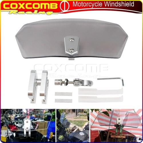 Universal Clip-On Windshield Screen Motorcycle Spoiler Acrylic Air Wind Deflector For Harley Honda Yamaha Suzuki Kawasaki BMW