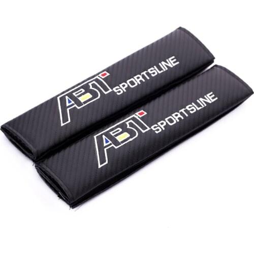 Embroidery for ABT emblem Car carbon fiber style seat belt cover shoulder pad for Volkswagen vw polo golf 6 passat accessories