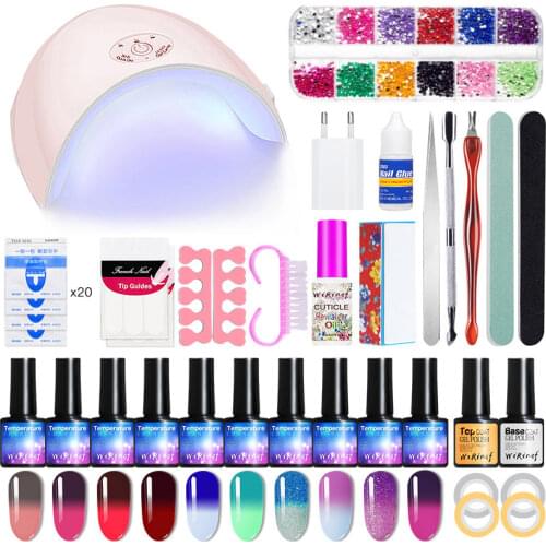 WiRinef 52pcs Nail Polish Gel Paint Temperature Change Color Nail Art High Quality 8ml UV LED Nail Gel Polish Nail Art Tool