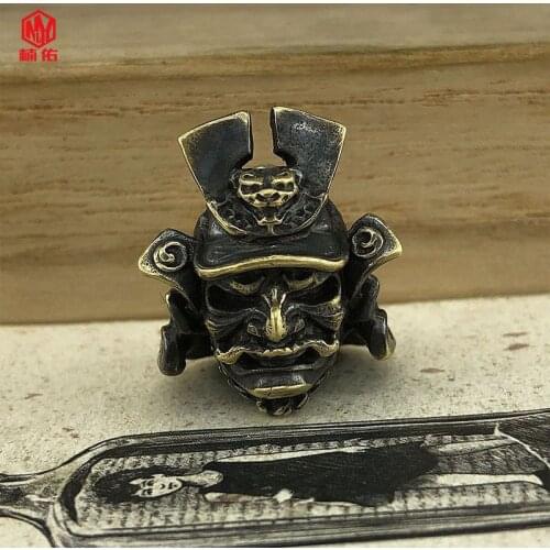 1PC Brass Grimace Samurai Paracord Knife Beads EDC Flashlight Pendant Finger Tiger Pendant Outdoor Tool Accessories