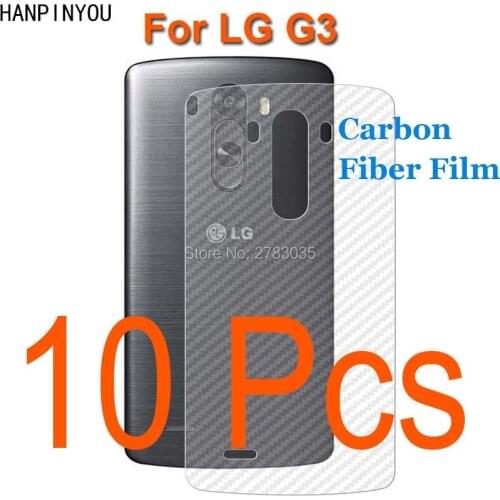 10 Pcs/Lot For LG G3 D855 D850 D851 D852 5.5" Durable 3D Anti-fingerprint Transparent Carbon Fiber Back Film Screen Protector