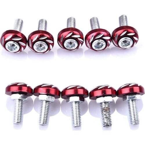 10 Pcs Univeral Aluminium Alloy 6mm License Plate Screw Bolt Screw Nut For Motorcycles Car ATV Dirt Bike