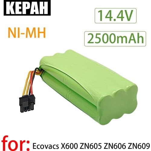 2021 NEW 14.4V 2500MAH Ni-Mh Battery for Ecovacs Deebot Deepoo X600 ZN605 ZN606 ZN609 Midea Redmond staubsauger